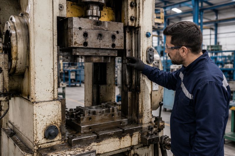 Componentes avaliados na reforma de prensa industrial